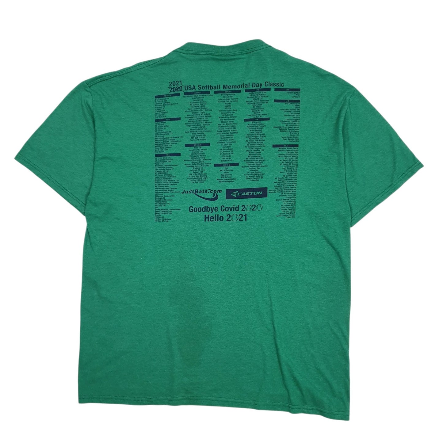 Mens Green Fruit Of The Loom Kansas City Memorial Day Softball  T Shirt