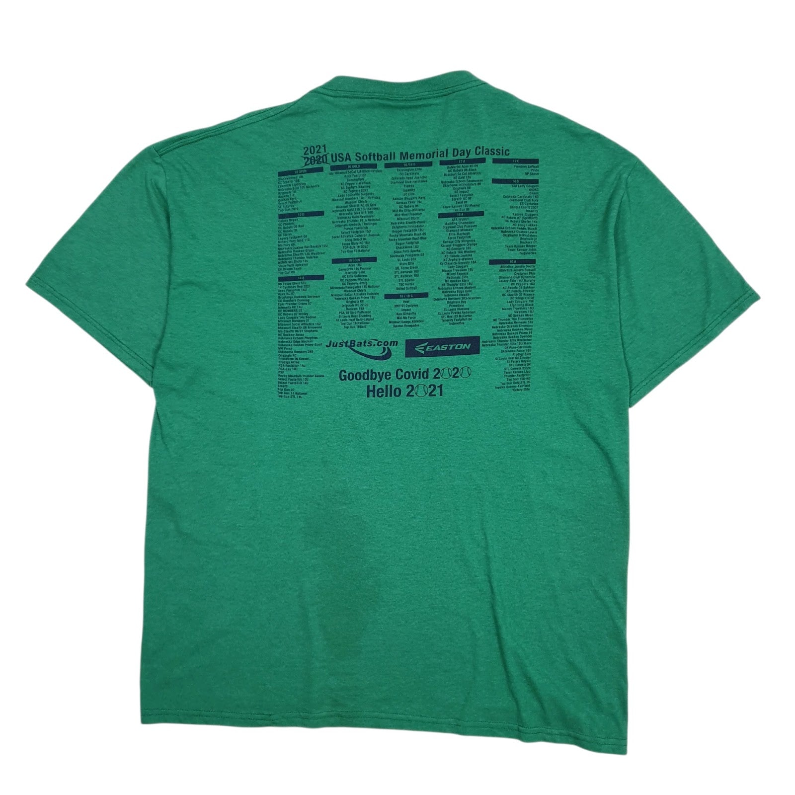 Mens Green Fruit Of The Loom Kansas City Memorial Day Softball  T Shirt