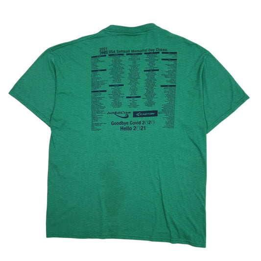 Mens Green Fruit Of The Loom Kansas City Memorial Day Softball  T Shirt