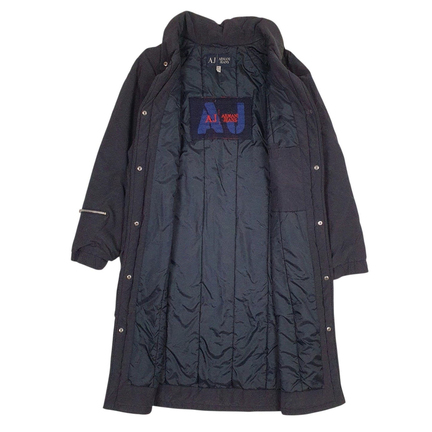 Womens Navy Armani Jeans Trench Longline  Coat
