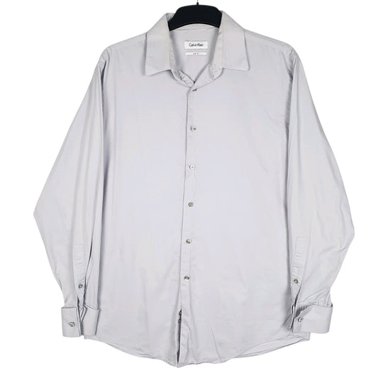 Mens Grey Calvin Klein  Long Sleeve Shirt