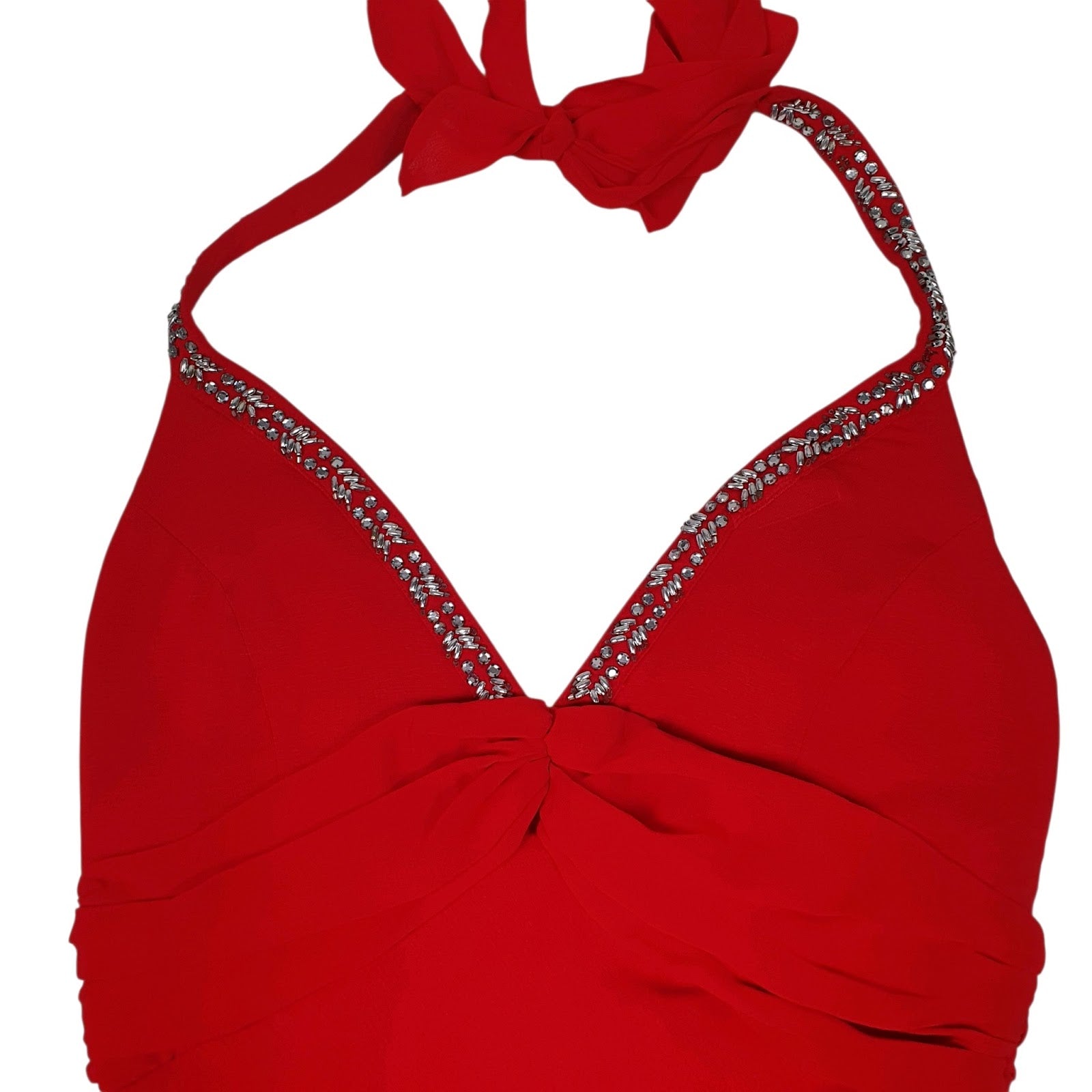 Womens Red Sasch Evening Party  Dress