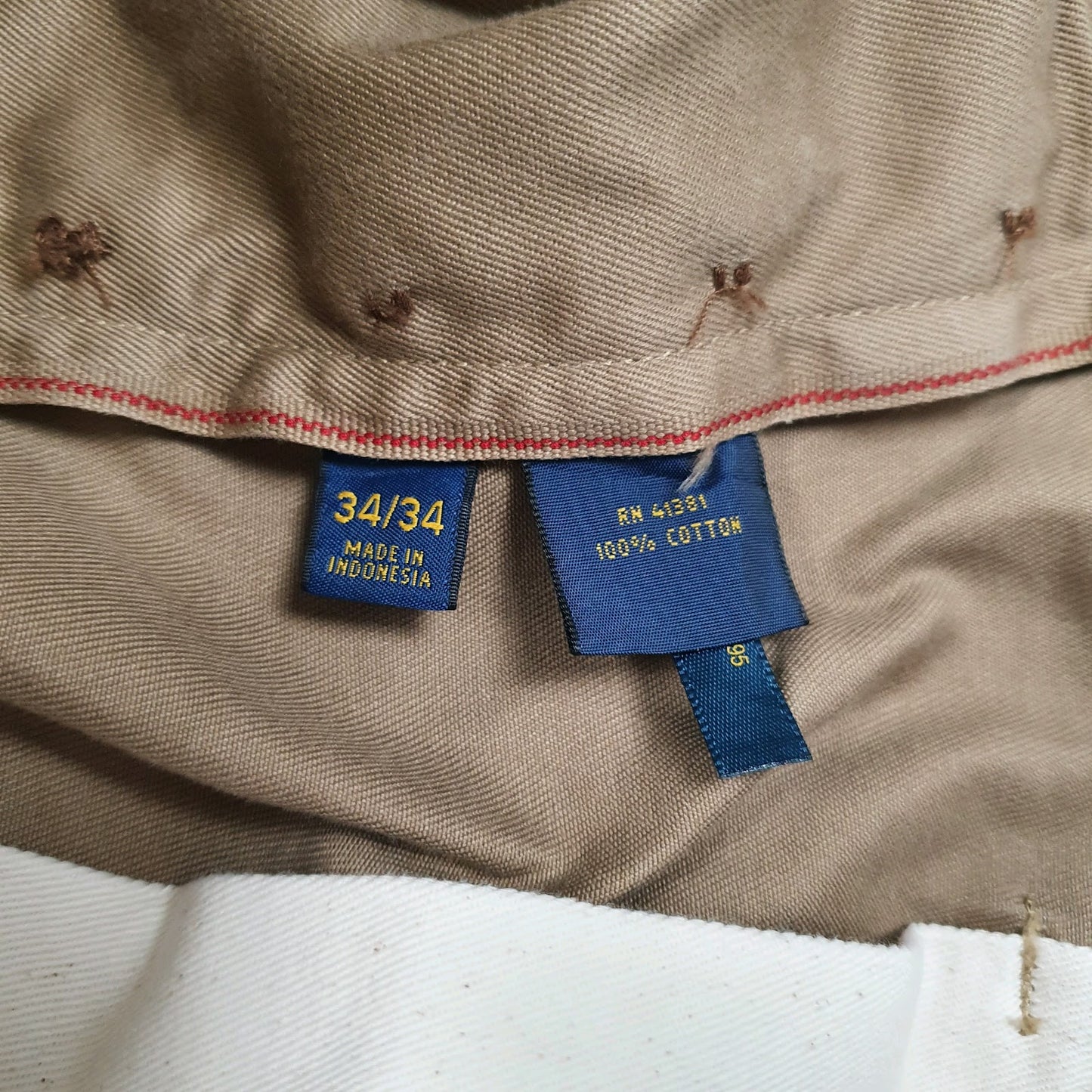 Mens Brown Polo Ralph Lauren Selvedge  Trousers