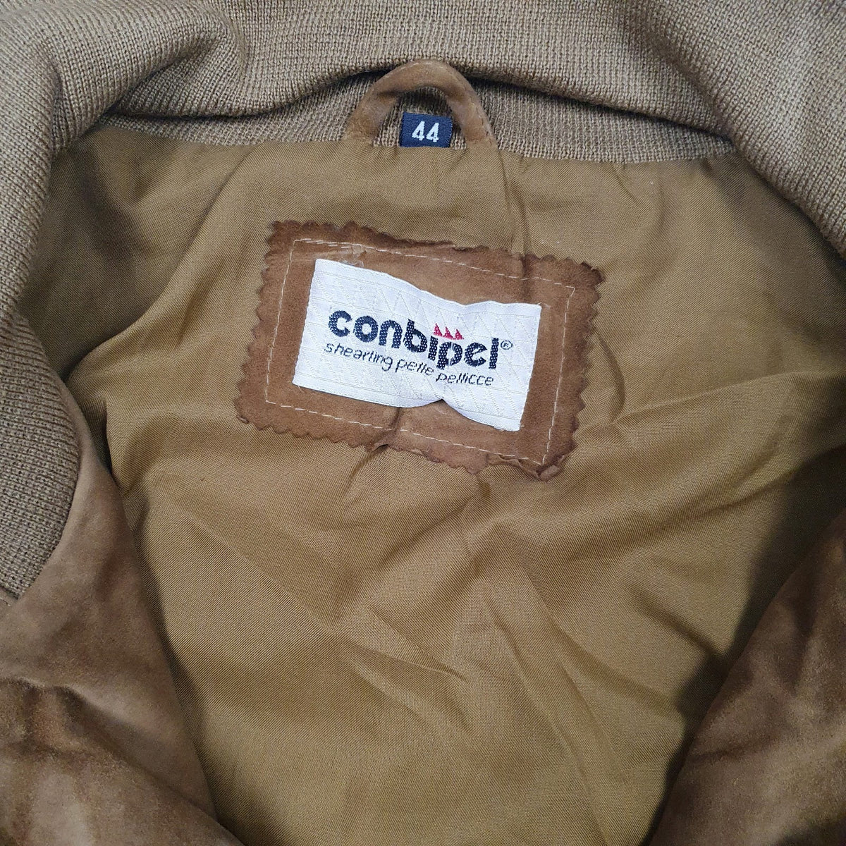 Womens Brown Conbipel Bomber Suede  Coat