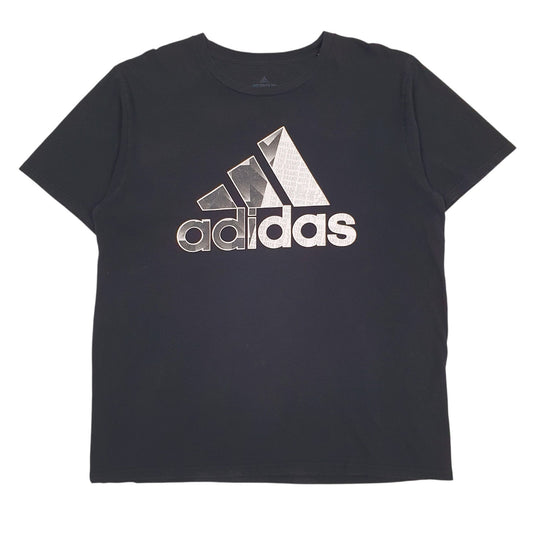 Mens Black Adidas Spellout Short Sleeve T Shirt