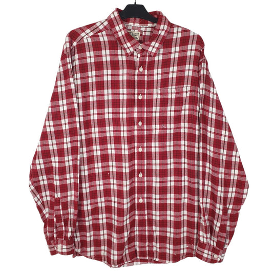 Mens Red L.L.Bean Flannel Long Sleeve Shirt