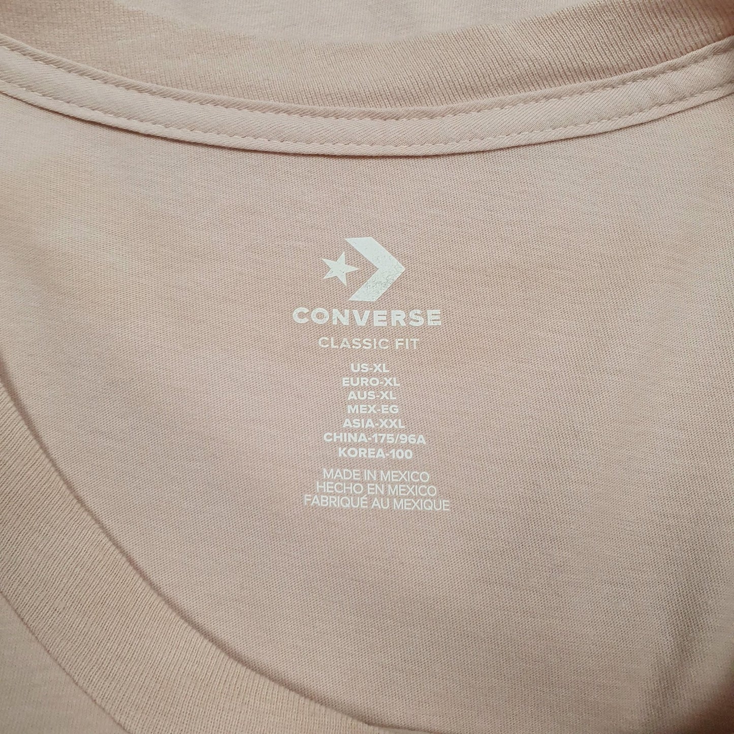 Womens Peach Converse   T Shirt