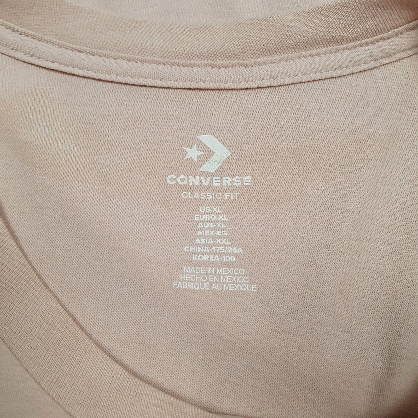 Womens Peach Converse   T Shirt
