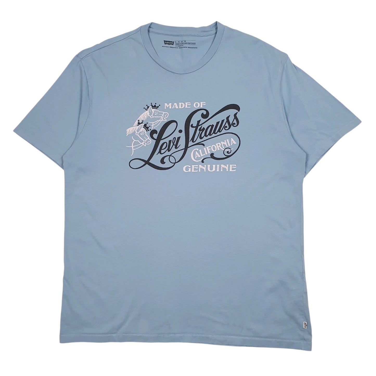 Mens Blue Levis Spellout Short Sleeve T Shirt