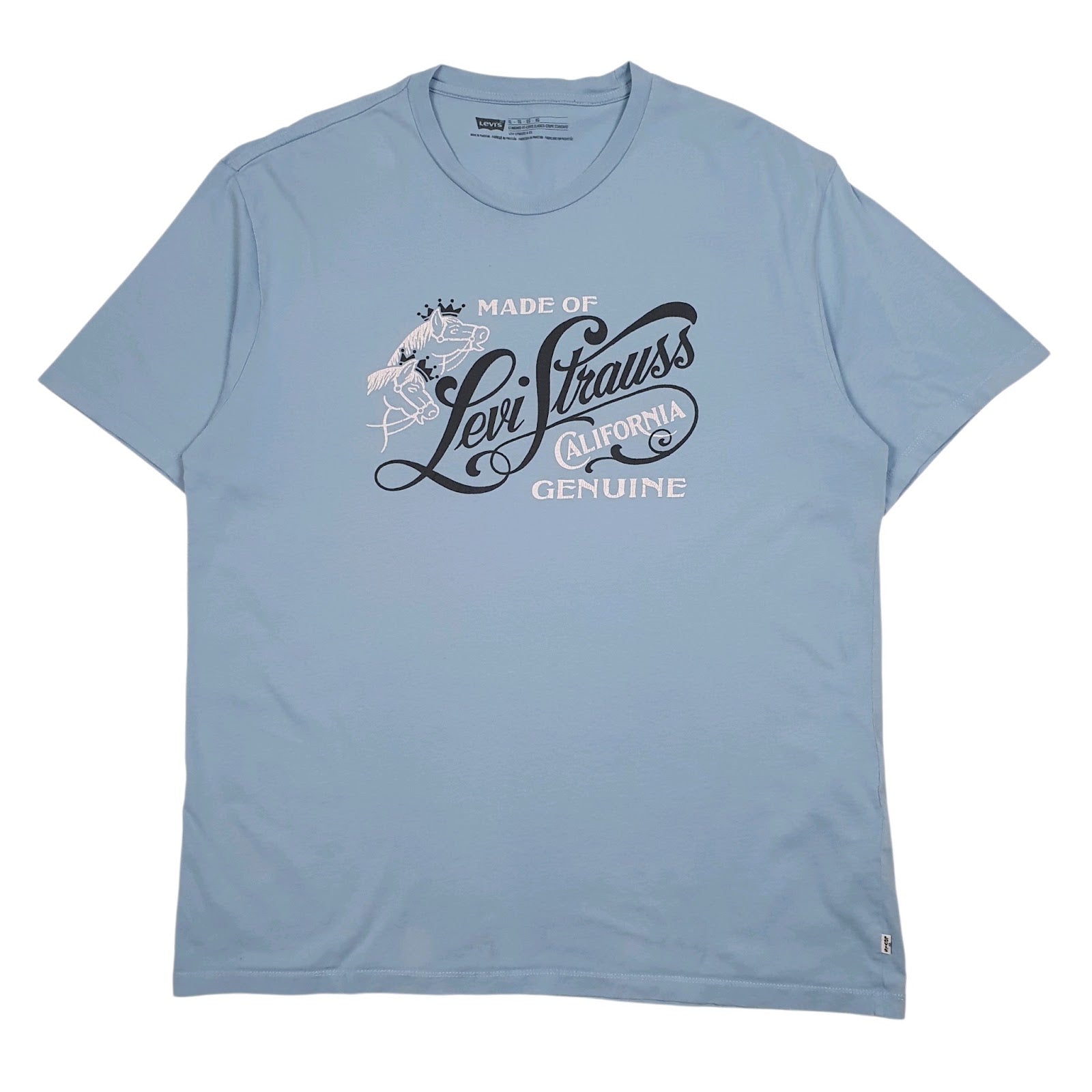 Mens Blue Levis Spellout Short Sleeve T Shirt