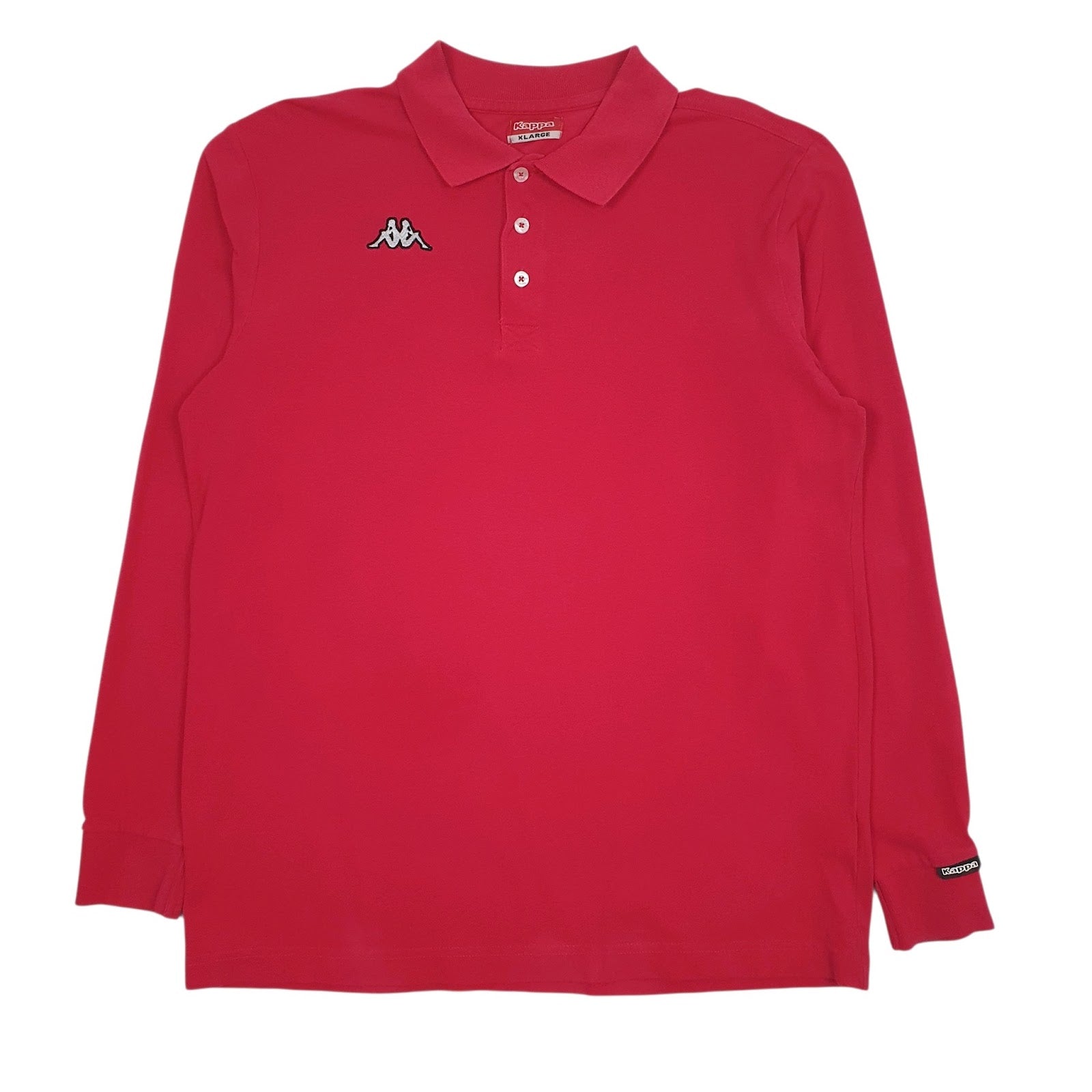 Mens Pink Kappa  Long Sleeve Polo Shirt