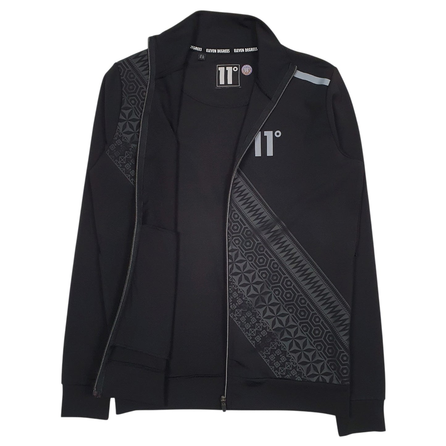 Mens Black Eleven Degrees  Full Zip Jumper