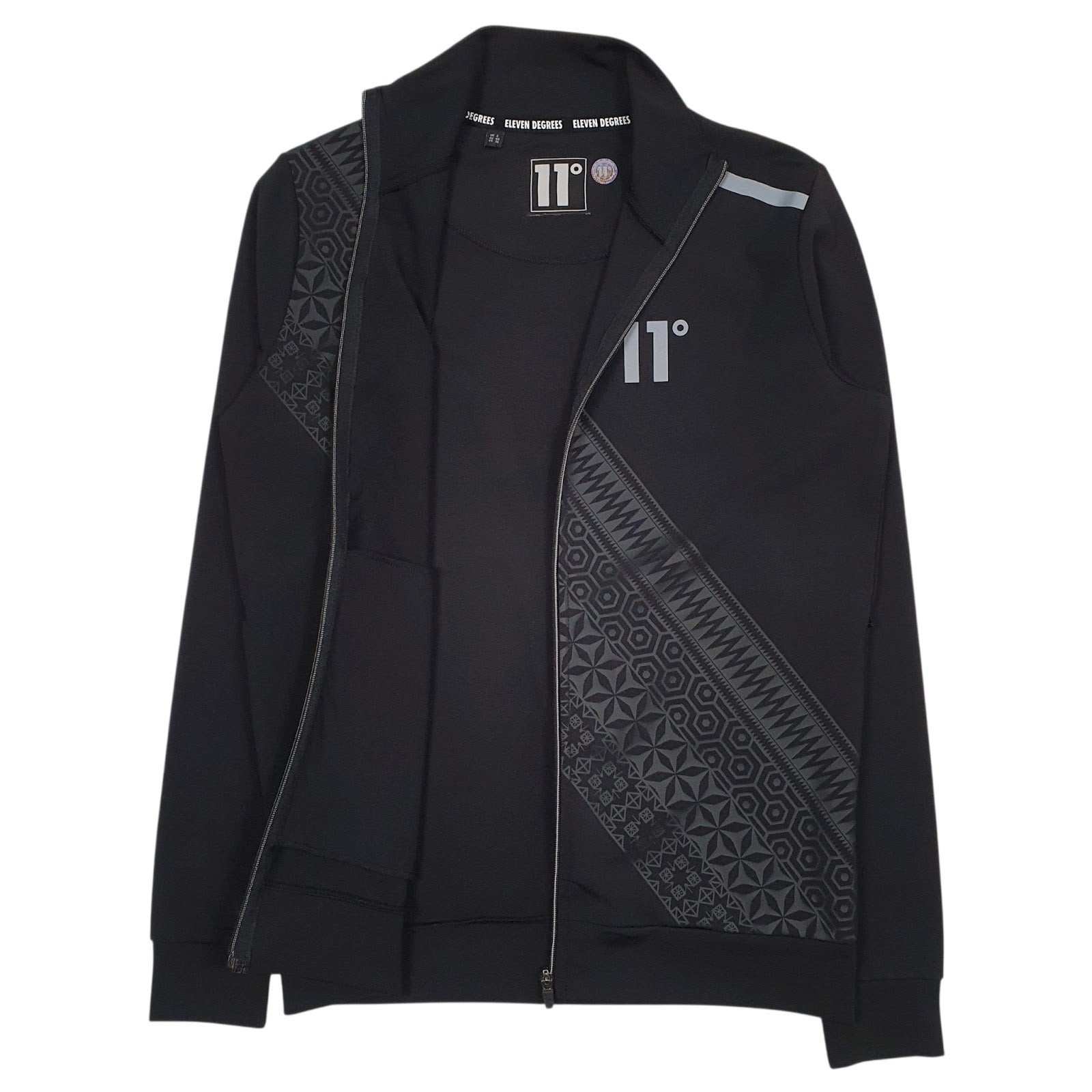 Mens Black Eleven Degrees  Full Zip Jumper