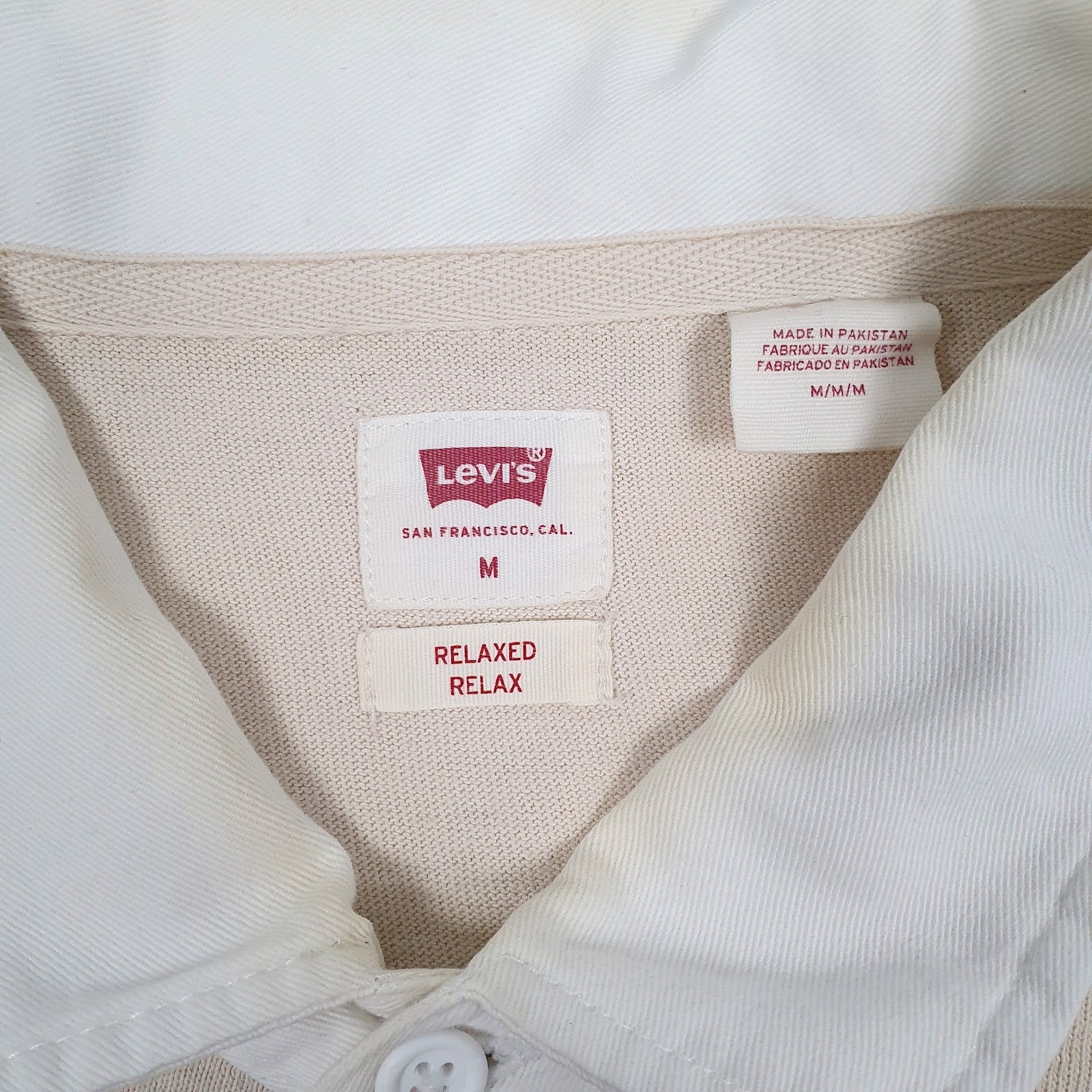 Mens Beige Levis  Crewneck Polo Shirt