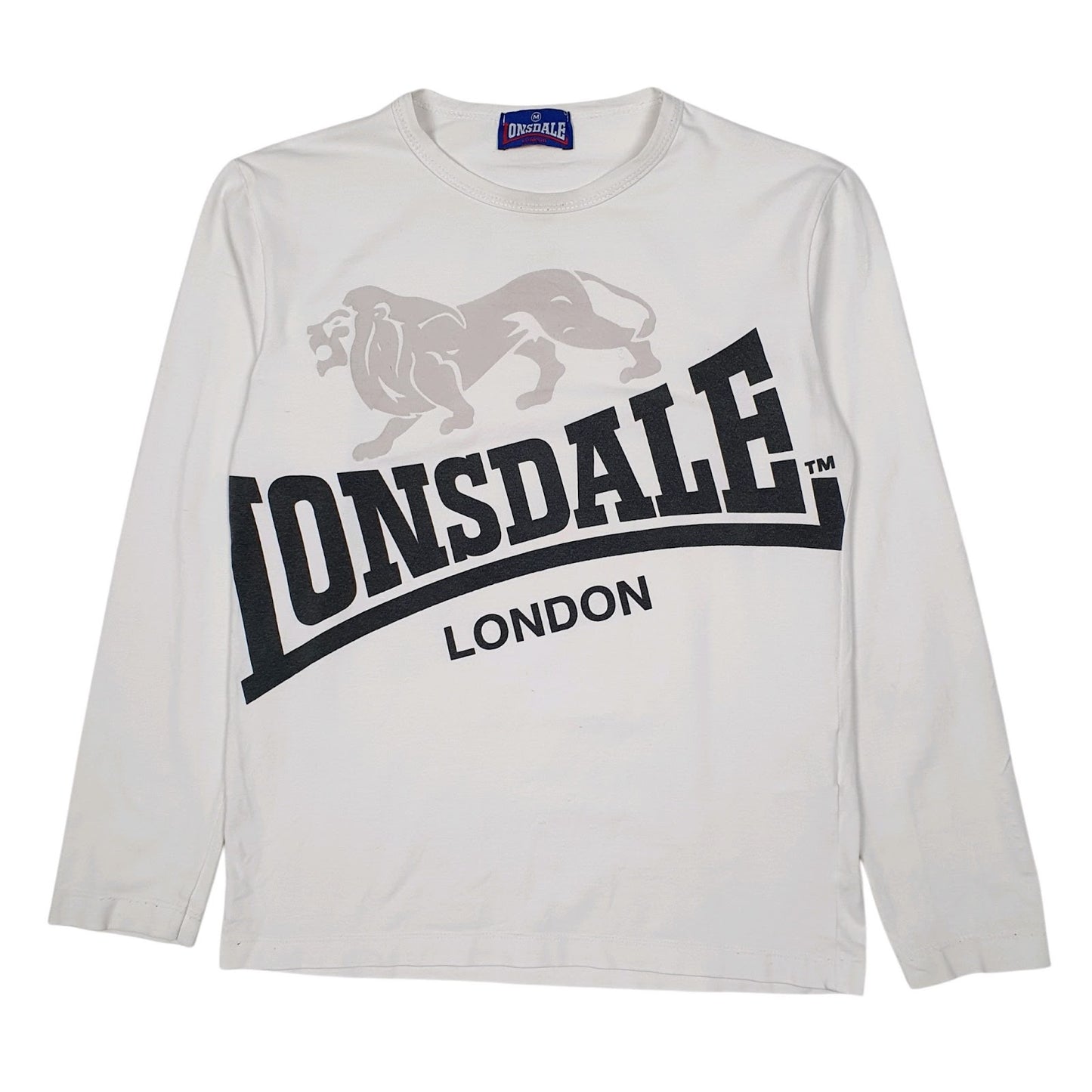 Womens White Lonsdale Sportswear Stretch Workout Long Sleeve T Shirt