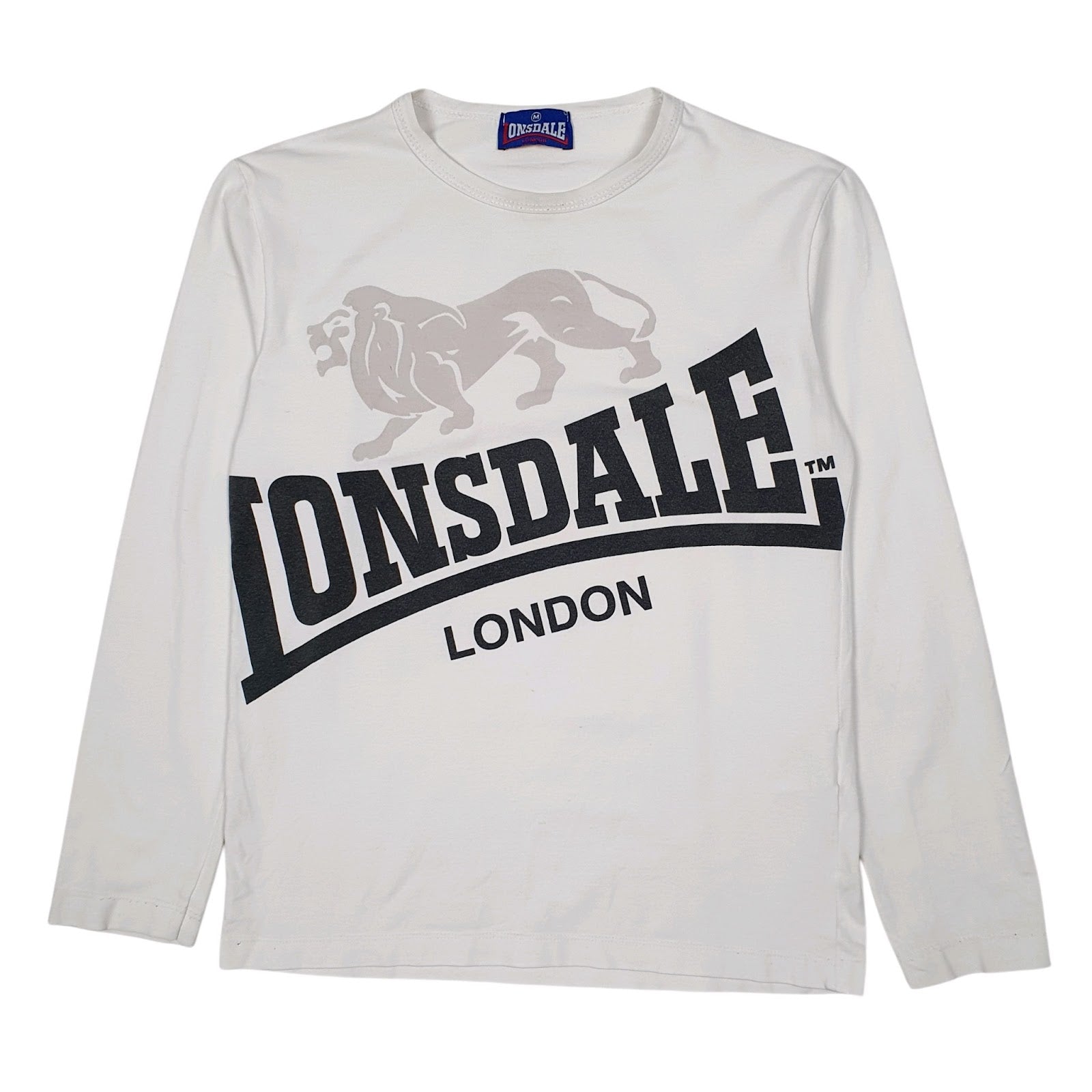 Womens White Lonsdale Sportswear Stretch Workout Long Sleeve T Shirt