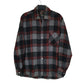 Mens Grey ST Refined Wear Plaid Flannel Long Sleeve Shirt