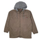 Mens Brown Wrangler Chore Windbreaker Hoodie Padded  Coat