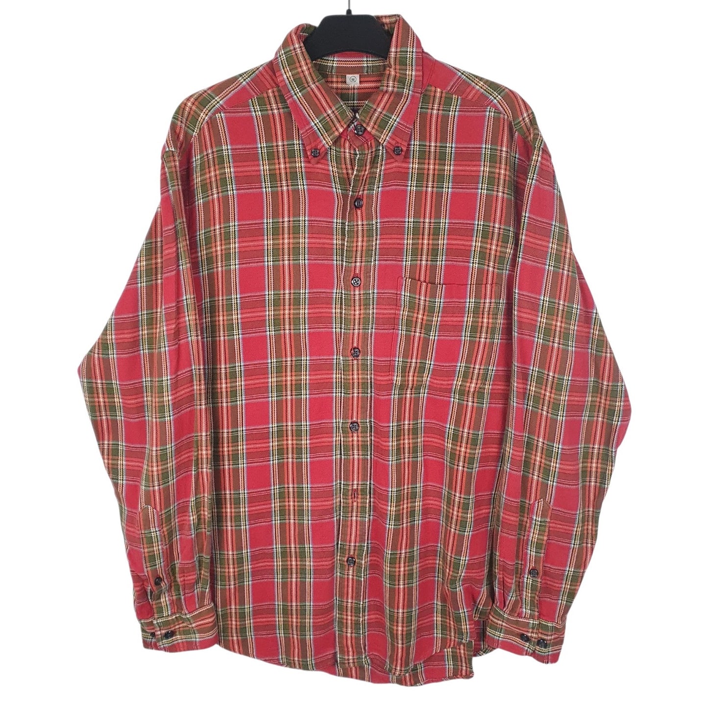 Mens Red Unbranded Vintage Flannel Long Sleeve Shirt