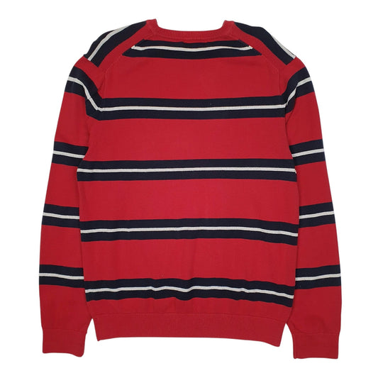 Mens Red Nautica Lightweight Crewneck Jumper