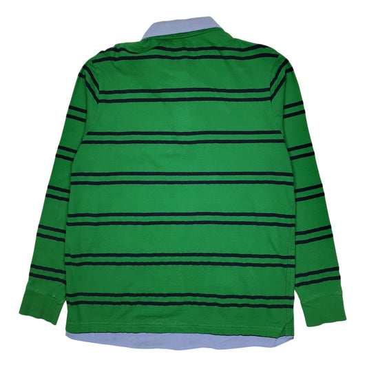 Mens Green Peckott Rugby  Polo Shirt