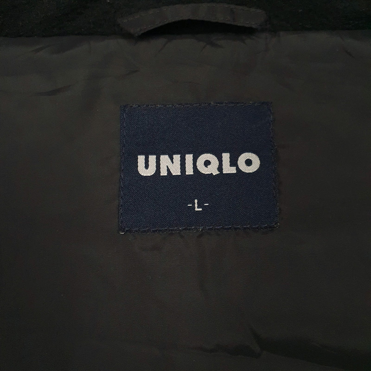 Mens Black Uniqlo Longline  Coat