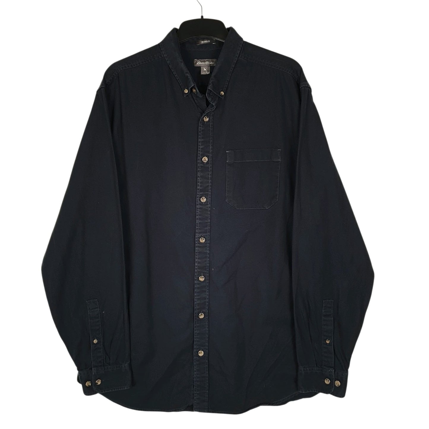 Mens Navy Eddie Bauer Heavyweight Canvas Long Sleeve Shirt