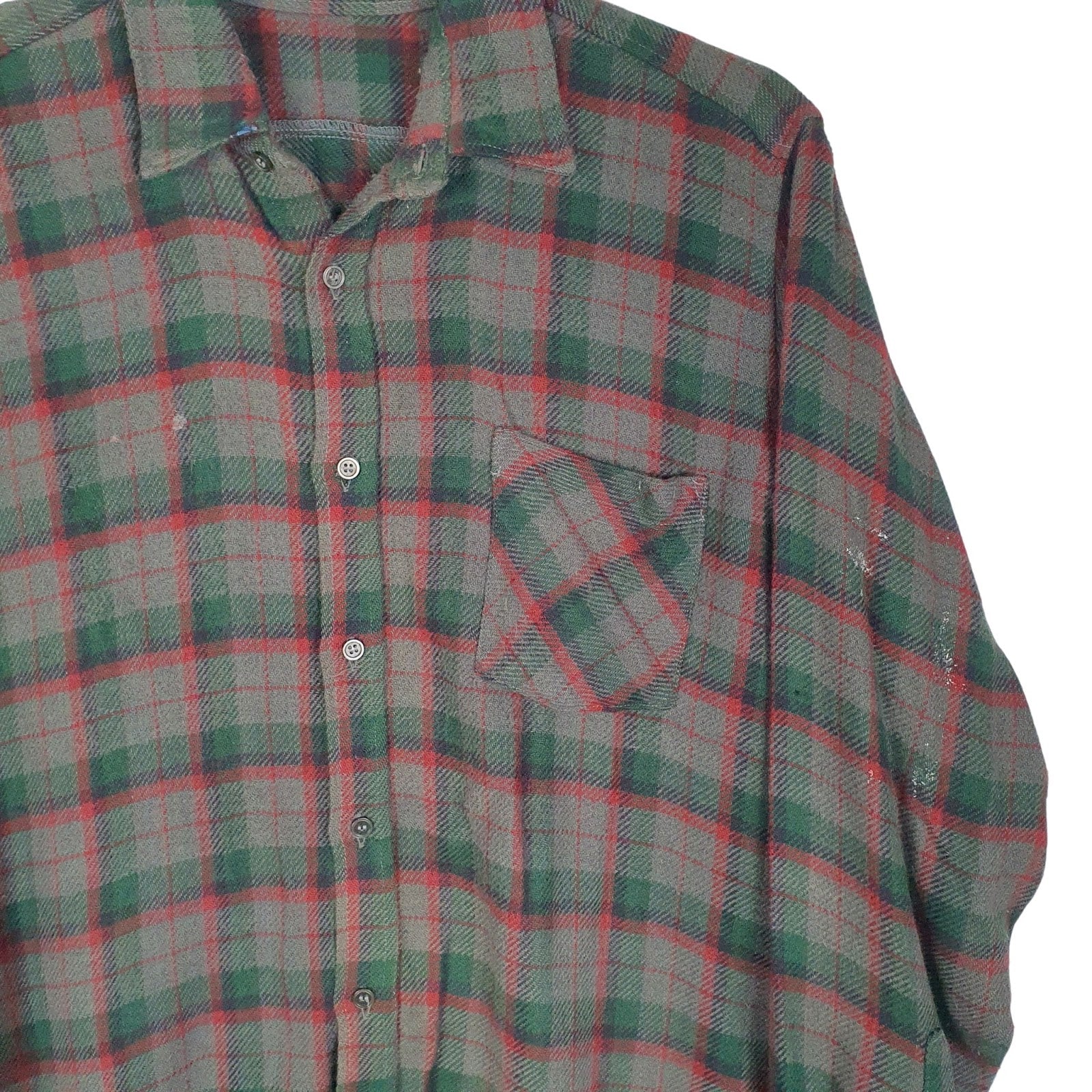 Mens Grey Gregory Vintage Flannel  Shirt