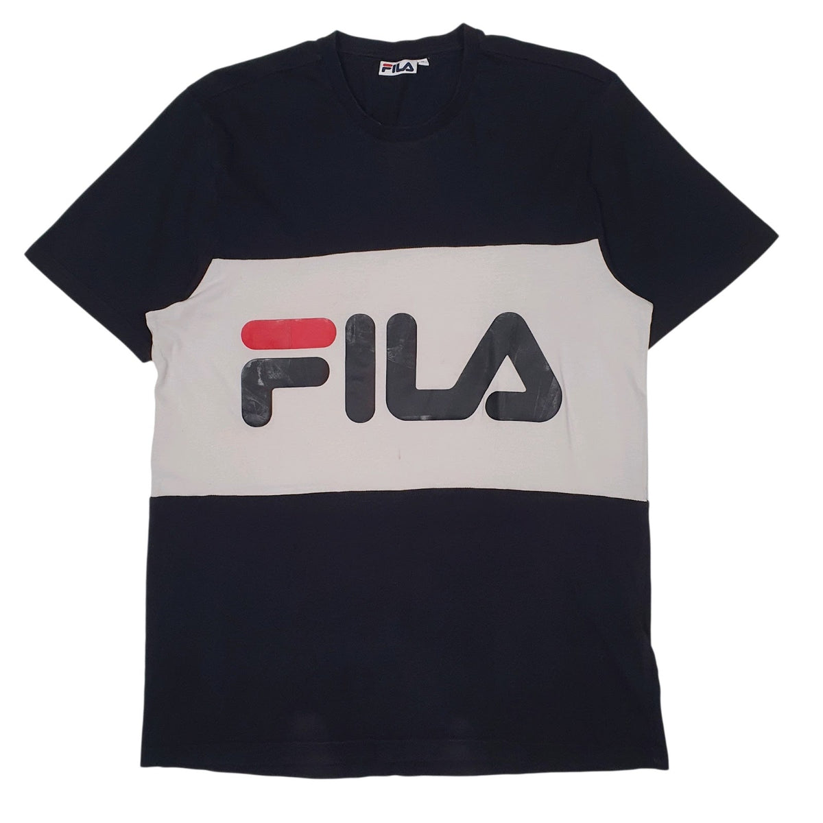Mens Black Fila Spellout Short Sleeve T Shirt