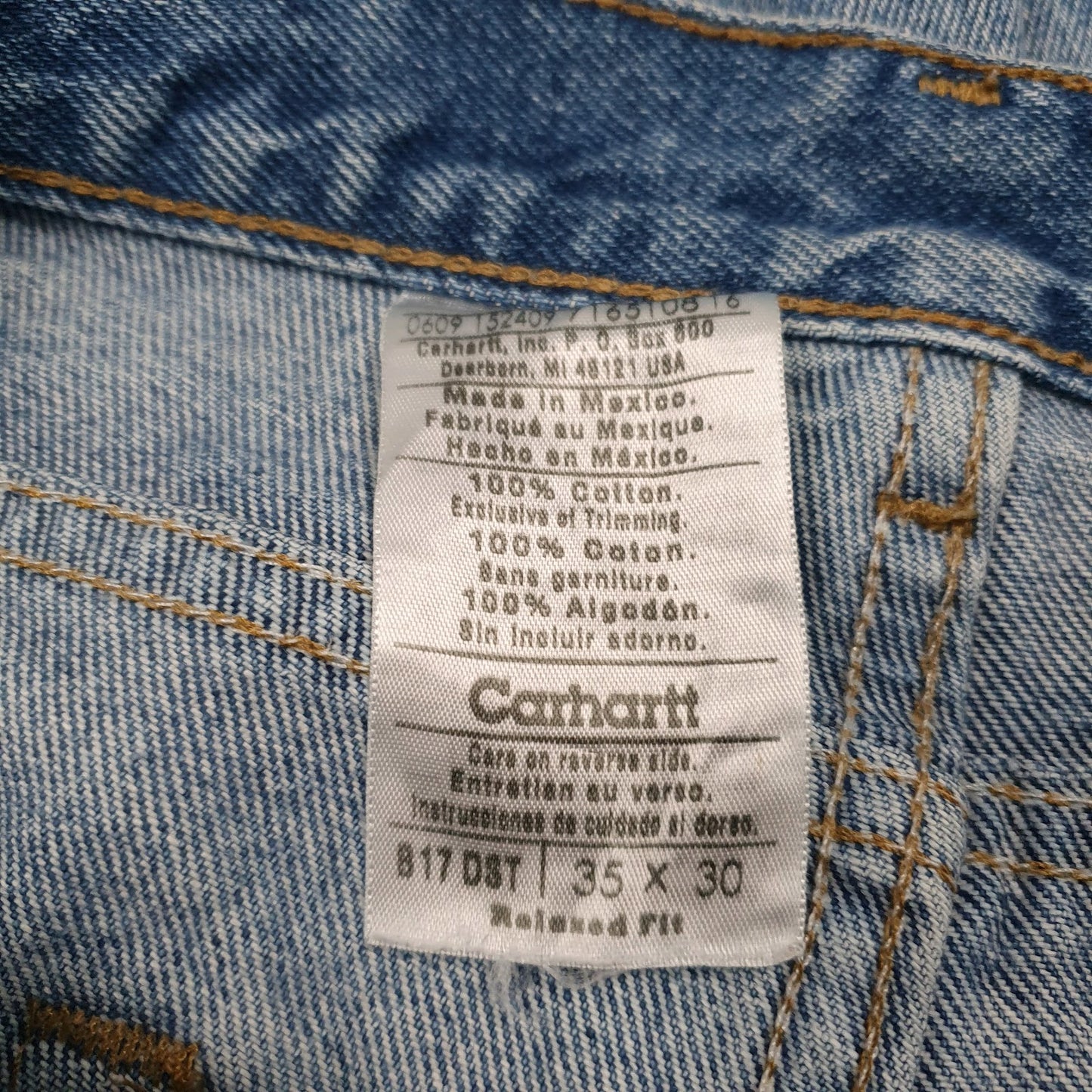 Mens Blue Carhartt Workwear Distressed B17 DST  Jeans