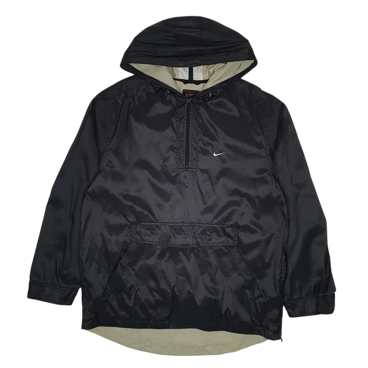 Mens Black Nike Vintage 90s Pullover Smock Quarter Zip Coat