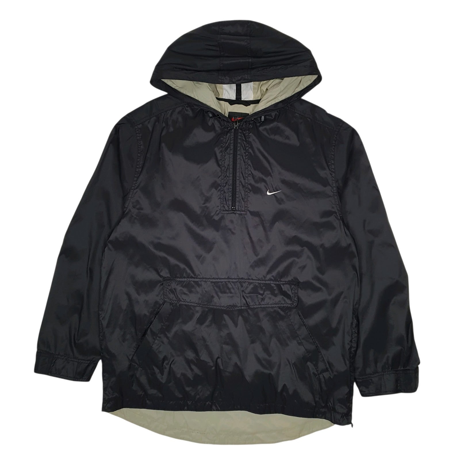 Mens Black Nike Vintage 90s Pullover Smock Quarter Zip Coat