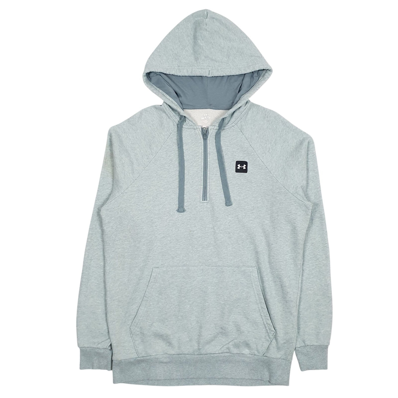 Mens Green Under Armour Hooded Quarter Zip Jumper