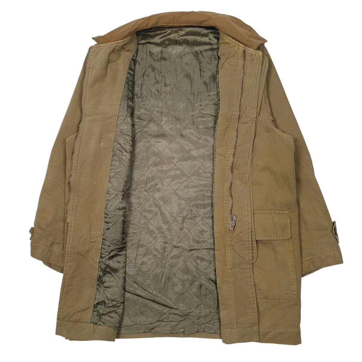 Mens Green Campus Vintage  Coat