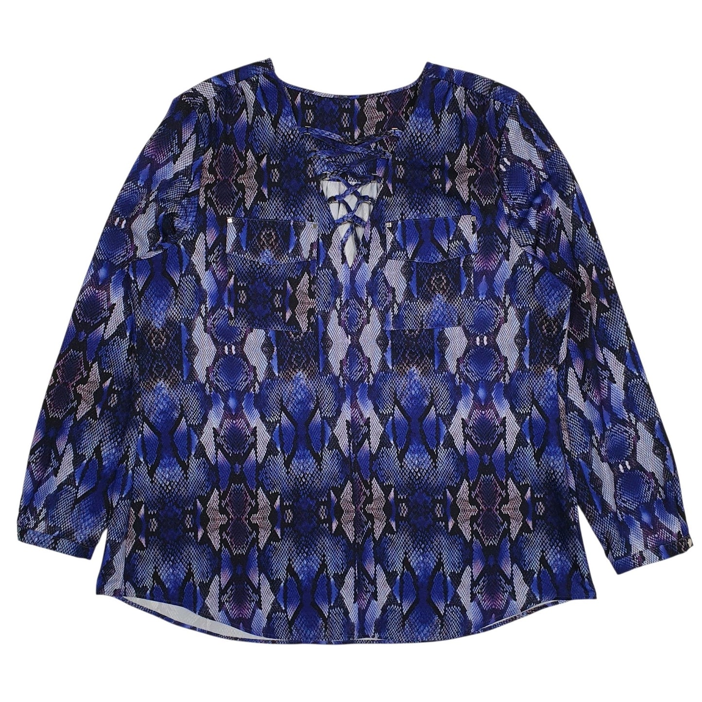 Womens Purple Julien Macdonald Snakeskin Blouse Long Sleeve T Shirt