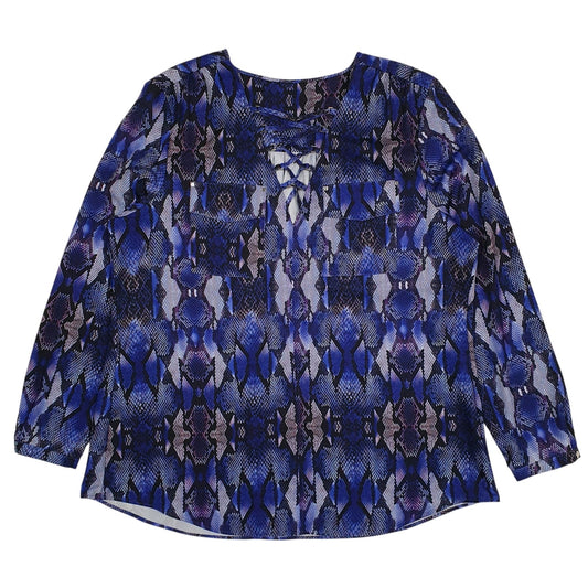 Womens Purple Julien Macdonald Snakeskin Blouse Long Sleeve T Shirt