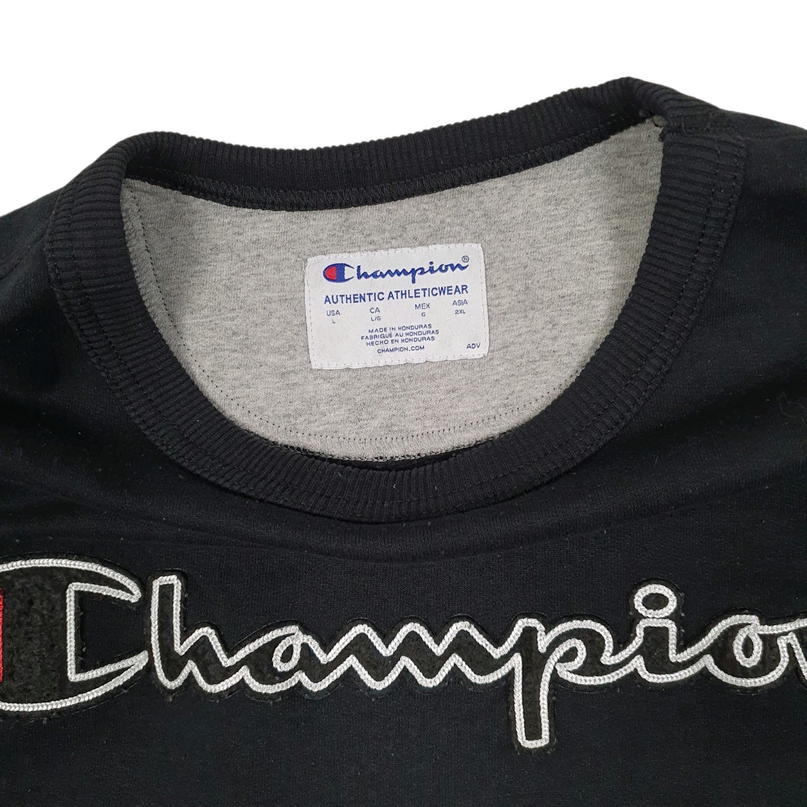 Mens Black Champion  Crewneck Jumper