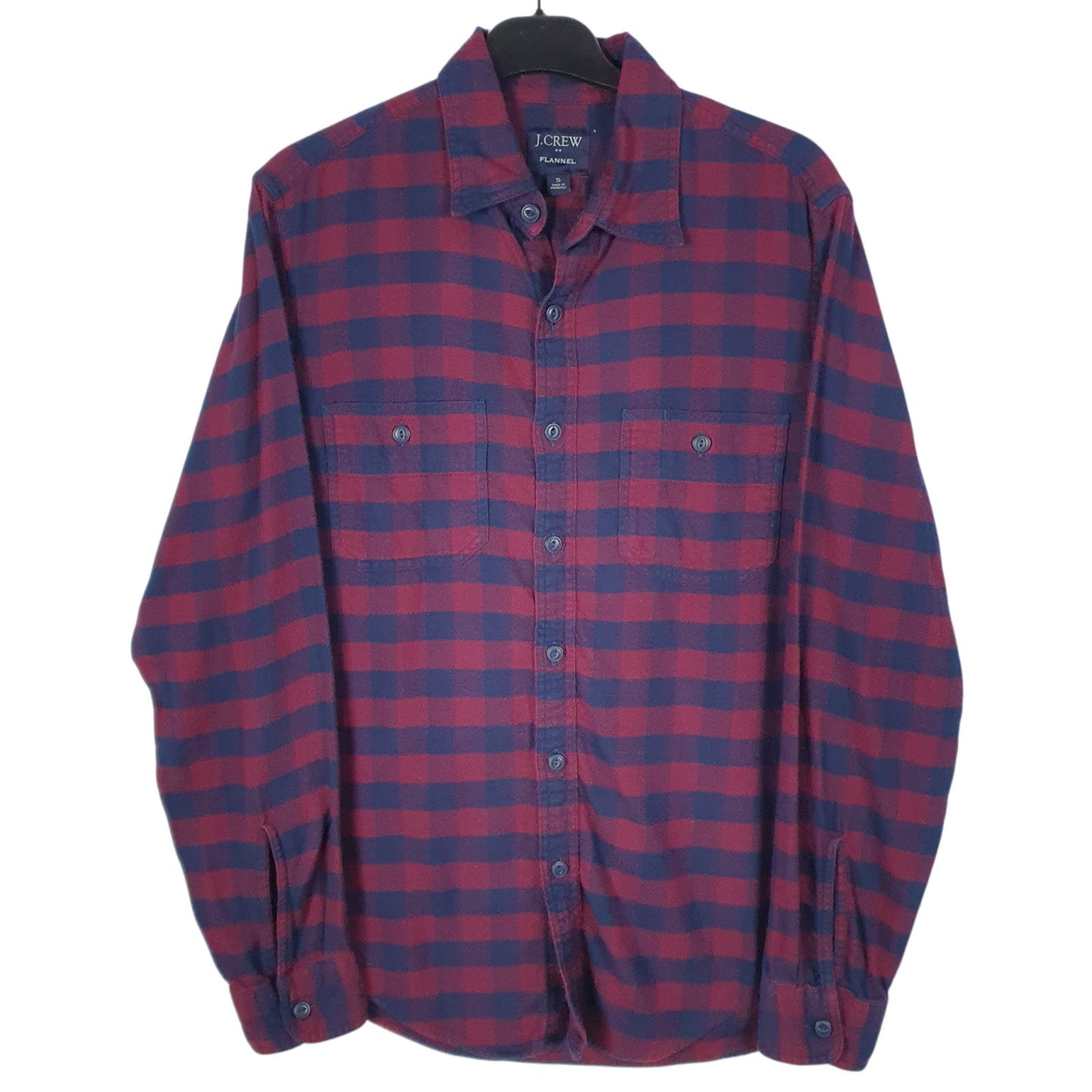 Mens Red J Crew Flannel Long Sleeve Shirt