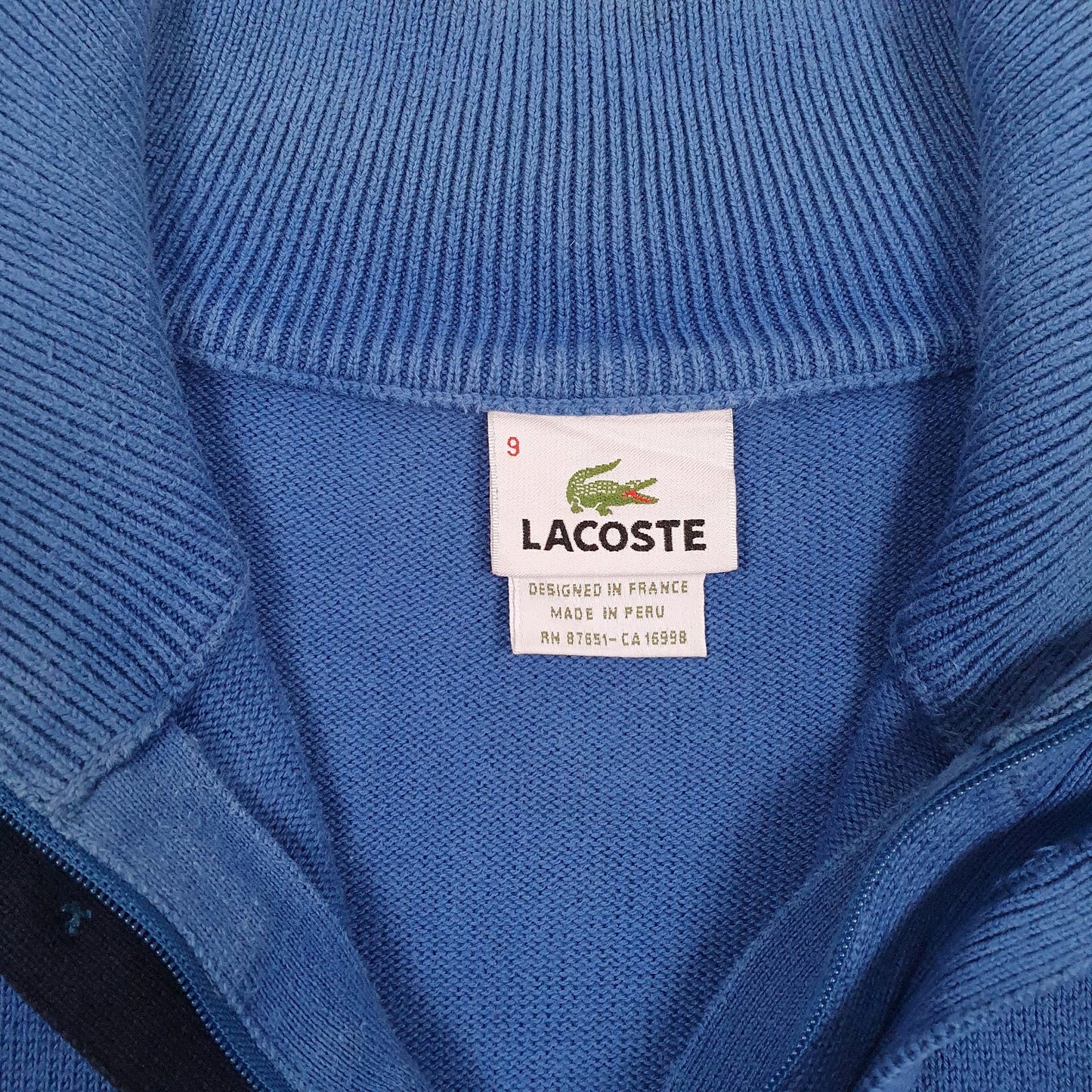 Mens Blue Lacoste  Quarter Zip Jumper
