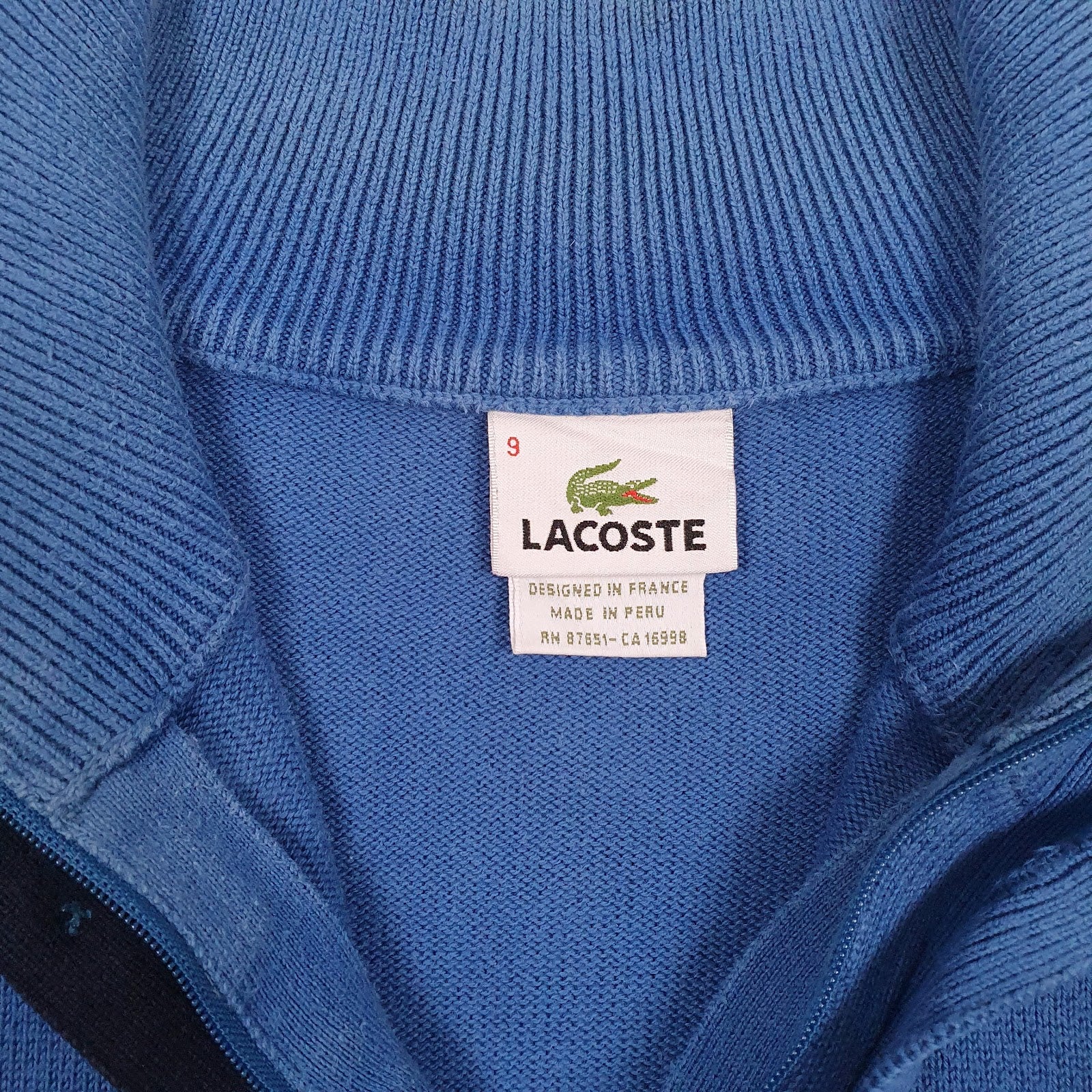 Mens Blue Lacoste  Quarter Zip Jumper