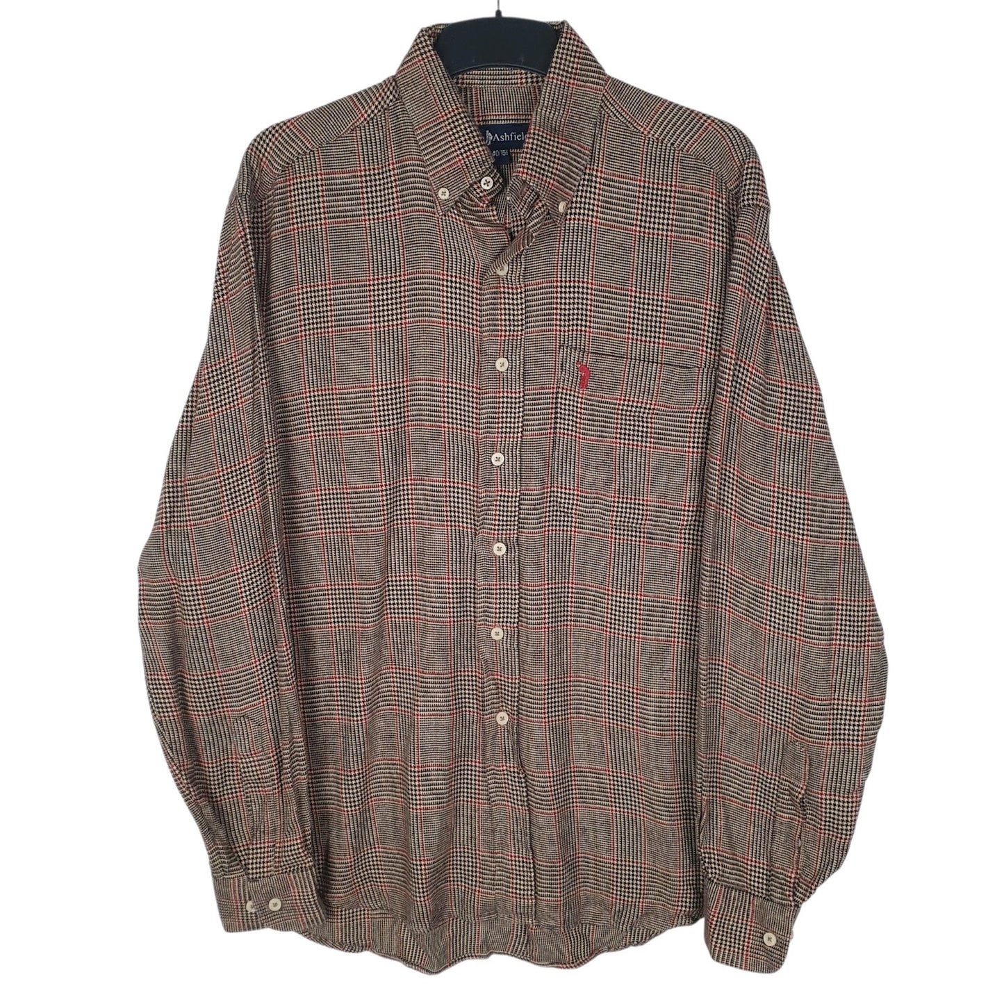 Mens Brown John Ashfield Flannel Long Sleeve Shirt