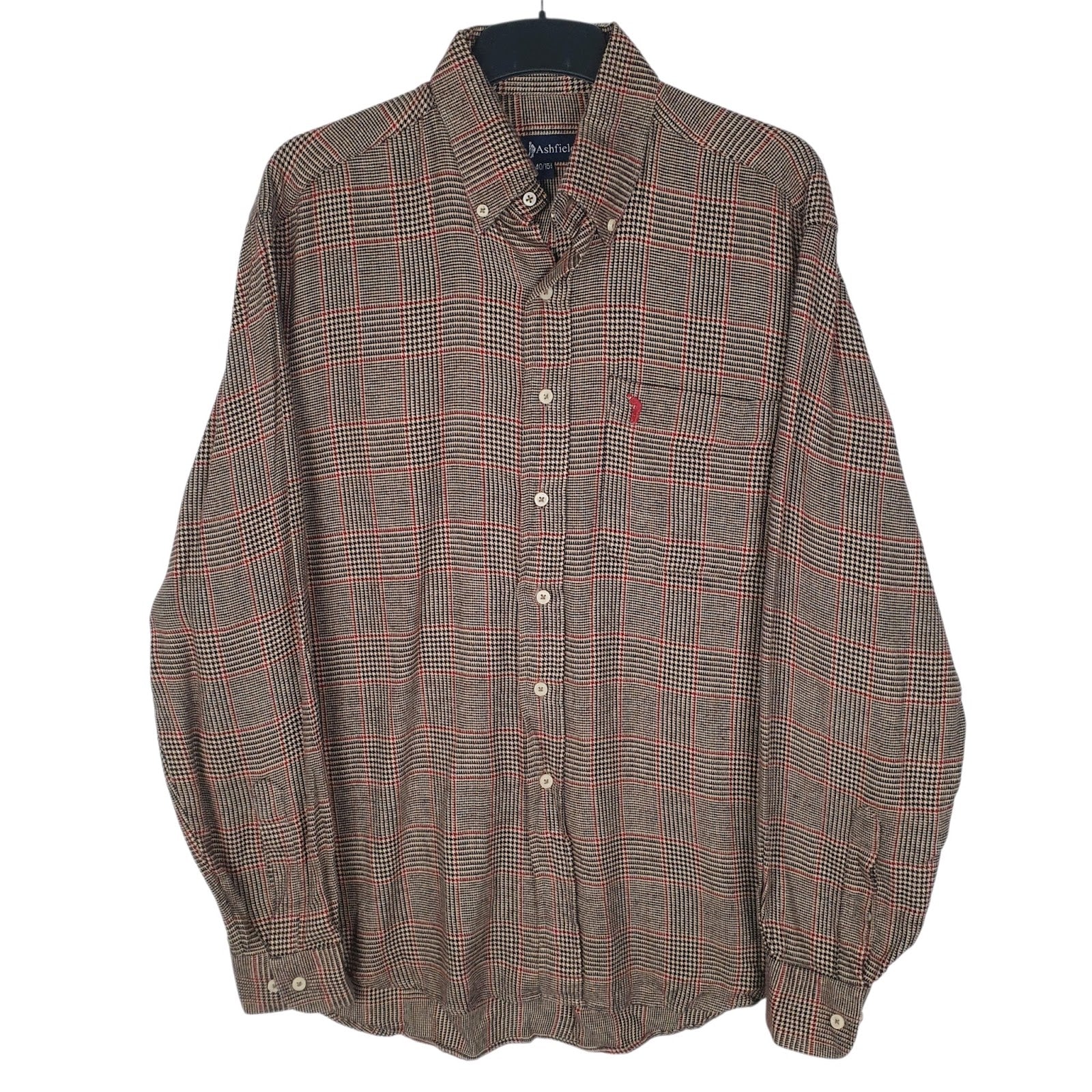 Mens Brown John Ashfield Flannel Long Sleeve Shirt