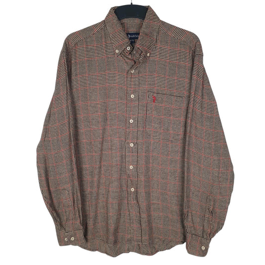 Mens Brown John Ashfield Flannel Long Sleeve Shirt