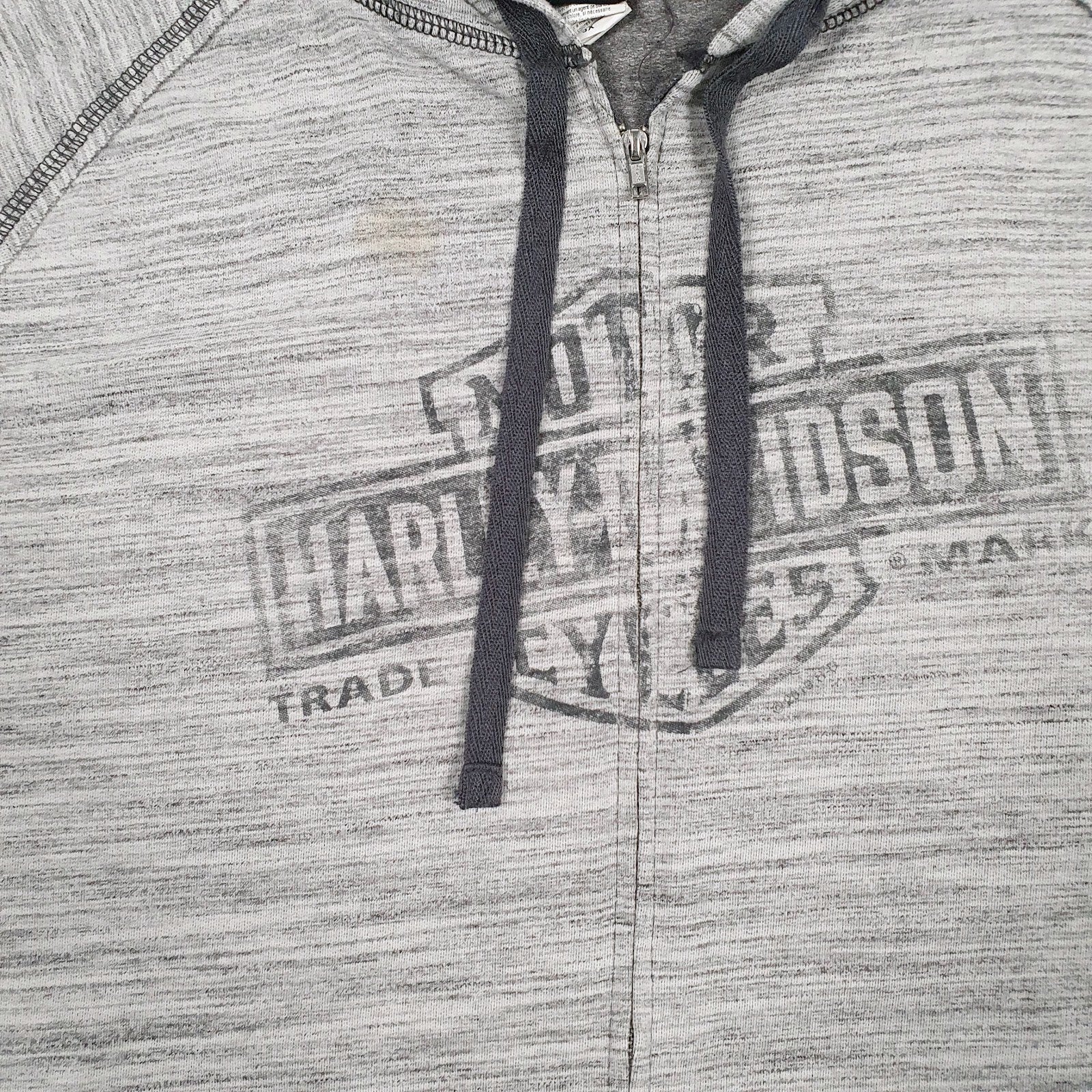 Womens Grey Harley Davidson Spellout Full Zip Jumper