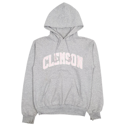 Womens Grey Champion Embroidered Clemson Hoodie Jumper