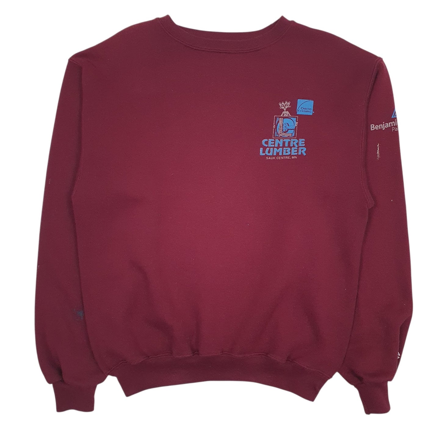 Mens Burgundy Champion Centre Lumber Crewneck Jumper