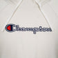 Mens Cream Champion Spellout Hoodie Jumper