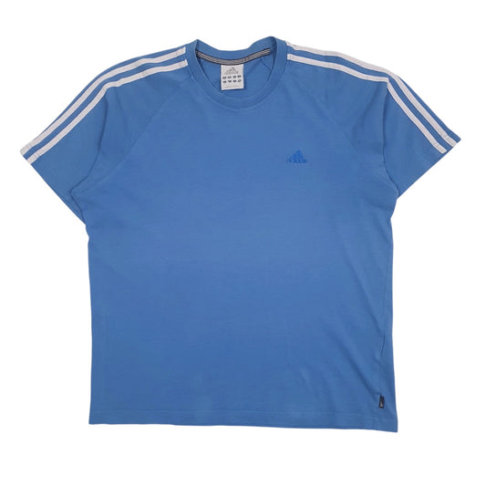 Mens Blue Adidas Vintage 00s Short Sleeve T Shirt