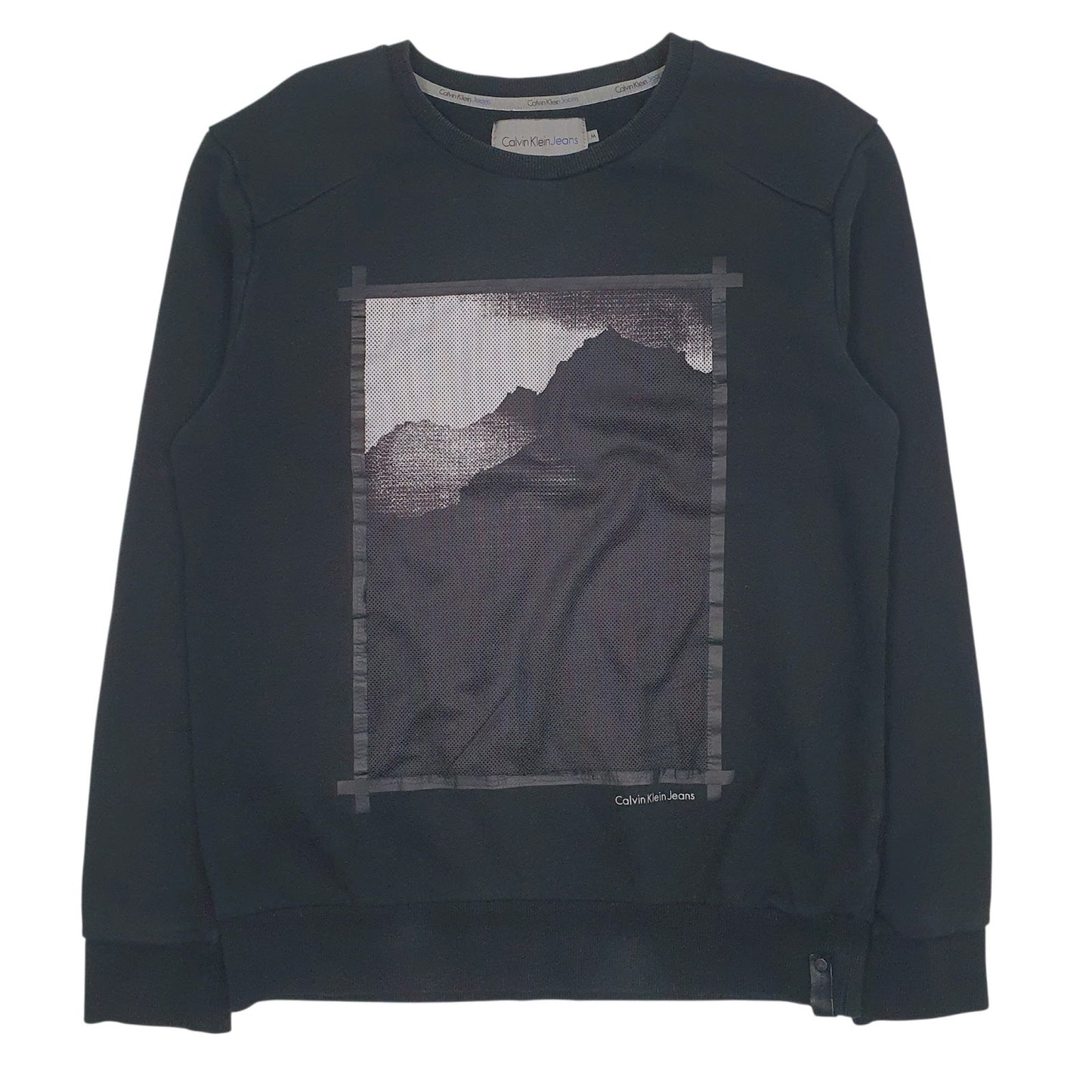 Mens Black Calvin Klein  Crewneck Jumper