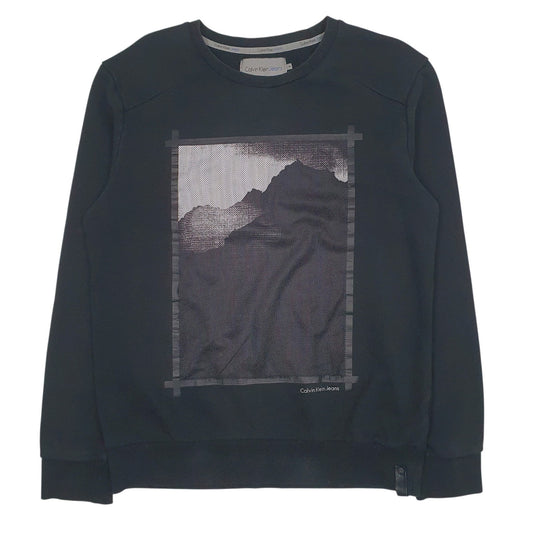 Mens Black Calvin Klein  Crewneck Jumper